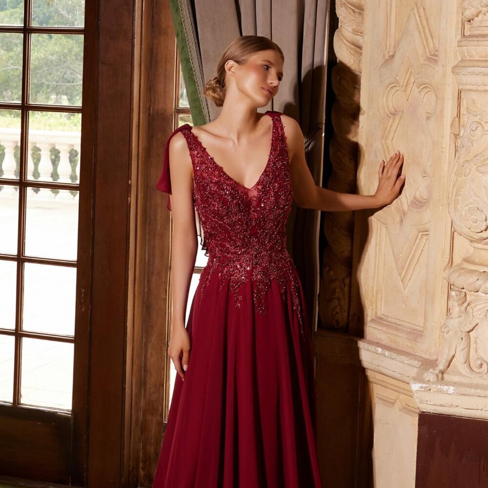 NEW FORMAL A-LINE SLEEVELESS MOB DRESS W/ OVERLAY STRAPS & SEQUINS NX MJ132